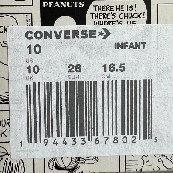 NWT Converse x Peanuts Chuck Taylor All Star 2V Lo Shoes - Picture 12 of 12